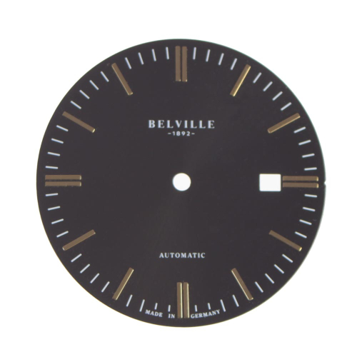Reloj de pulsera esfera "Belville 1892" 33,00 mm negro,amarillo para Miyota 8215