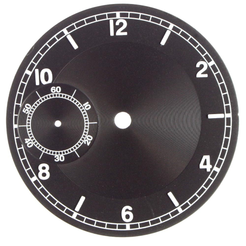 Wristwatch dial 36.90 mm, black, small second at 9