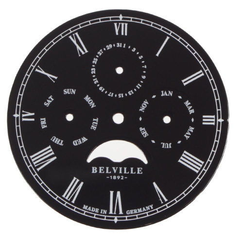 Esfera del reloj de pulsera 31,60 mm, negra, "Belville