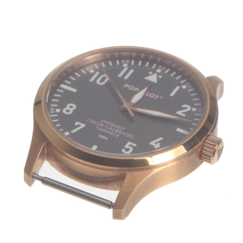 POP-Pilot MRS Armbanduhr 40 mm, rosé, Zifferblatt grau ohne Armband