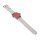 Montre Pop Pilot, acier, 42 mm, rouge, Miyota 2035 SC, bracelet en silicone blanc