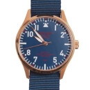 Reloj de pulsera rosado de 39 mm con esfera POP Pilot azul y correa de nailon