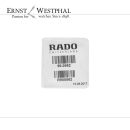 Original RADO Wasserdicht-Set R900062 für Gehäuse Ref. 153.0334.3, 153.0337.3