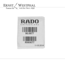 Original RADO Wasserdicht-Set R900077 für Gehäuse Ref. 322.3762.2