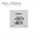 Original RADO Wasserdicht-Set R900372 für Gehäuse Ref. 153.0383.3, 153.3841.2