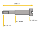 Genuine FORTIS bracelet link screw, steel, 17.55 mm for...