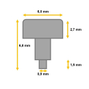 Genuine ROLEX Twinlock screw-in crown, 6.0 mm, white