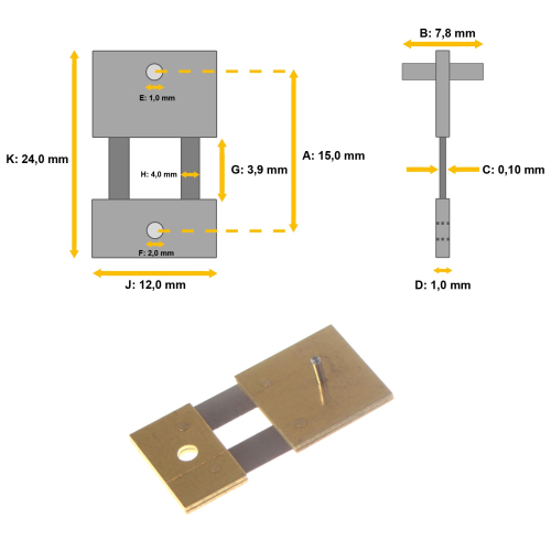 Pendulum spring for grandfather clocks and wall clocks 24 x 12,0 x 0,1 - #305