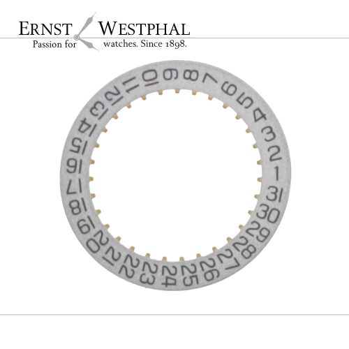 Datumsscheibe/Kalenderscheibe 2557/1 ETA 2824, OME 1108, schwarz/silber F3