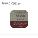 Véritable couronne CARTIER 09180 en or avec pierre bleue