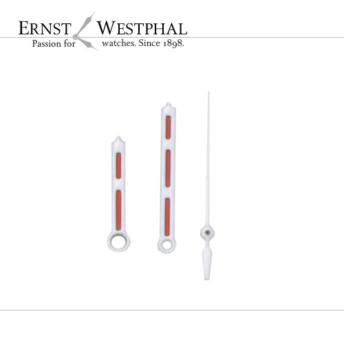 Armbanduhr Zeiger Stahl, weiß/rot 10,0 | 13,5 | 13,5 mm