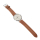 DeSoto ‘Firedome’ one-hand wristwatch steel leather strap brown