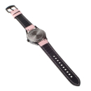 Pop Pilot MRS wristwatch 39 mm black steel case silicone strap pink