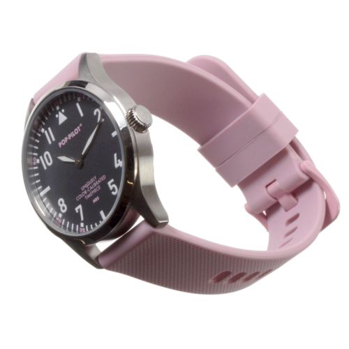 Pop Pilot MRS wristwatch 39 mm steel case silicone strap pink