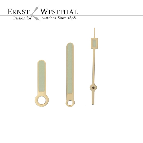 Lancette dellorologio, set “Plongeur” 7,5 mm / 11,0 mm / 11,0 mm, giallo
