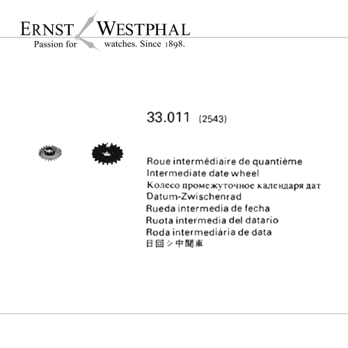 Original LONGINES Rueda intermedia de fecha 2543 para 950.2