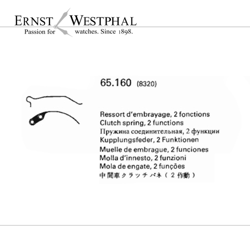 Original VALJOUX Ressort dembrayage, 2 fonctions 8320 pour 7733