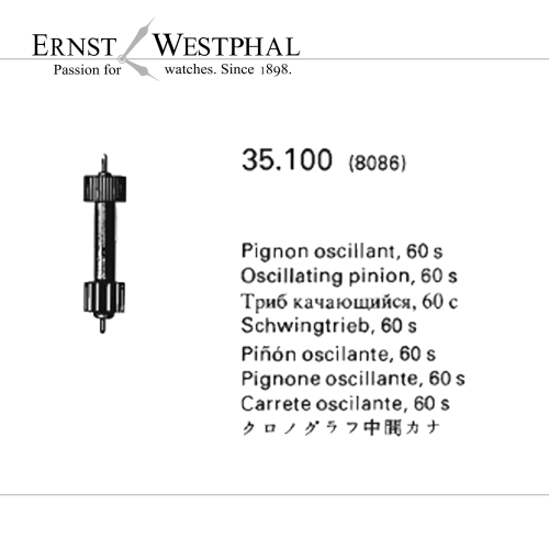 Original VALJOUX Oscillating pinion, 60 s 8086 for 7750