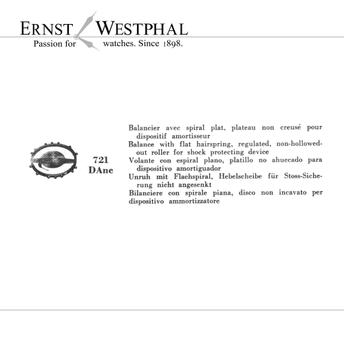 Original UNITAS Balancier avec spiral plat 721 DAnc pour 6365