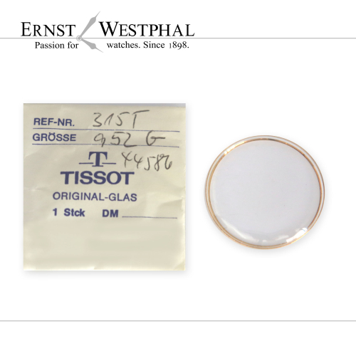 Verre TISSOT original, n° 952, or pour réf. 41515, 42515, 43524, 44344