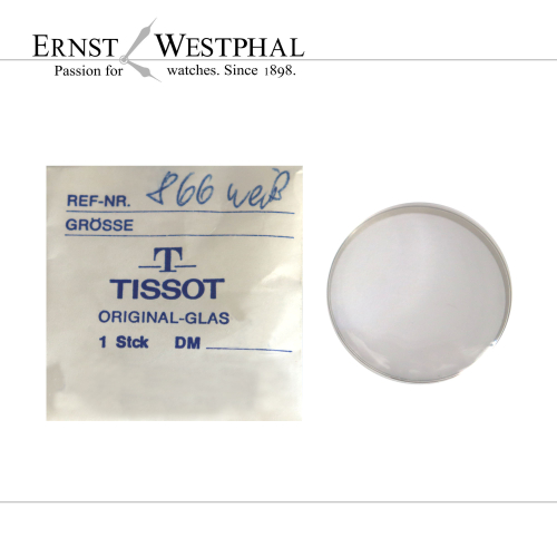 Cristal TISSOT original, n.º 866, plateado para ref. 43558, 43530, 44558