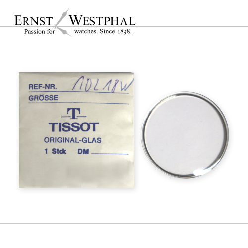 Vetro TISSOT originale, n. 10218, argento per Rif. 40512. 40602, 40504, 44594