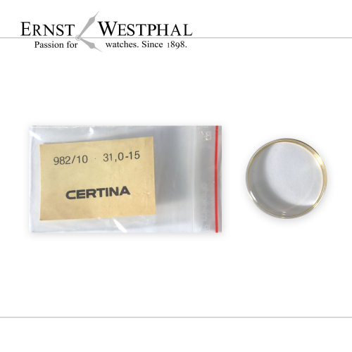 Original CERTINA Glas, Nr. 982/10 31,0-15, gold für 52-300, 52-300M, 53-300