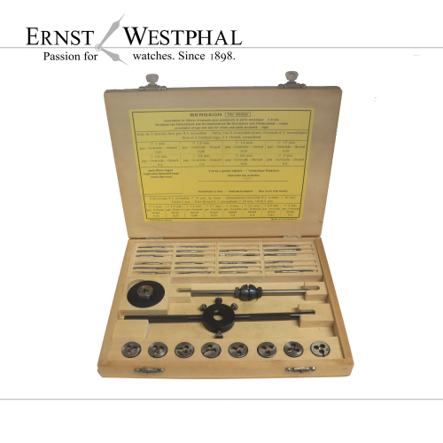 Original BERGEON 30322 taps and dies assortment