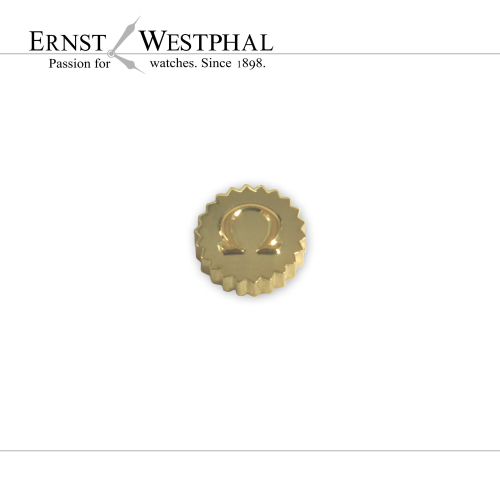 Original OMEGA crown gold plated thread 0.9 mm, diameter: 4.0 x 2.7 mm NOS