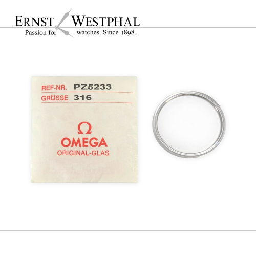 Original OMEGA acrylic crystal, steel PZ5233 for 166.0229, 198.0001, 198.5001
