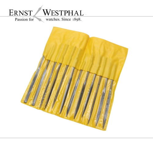 Fine needle file assortment 12 pieces in plastic bag